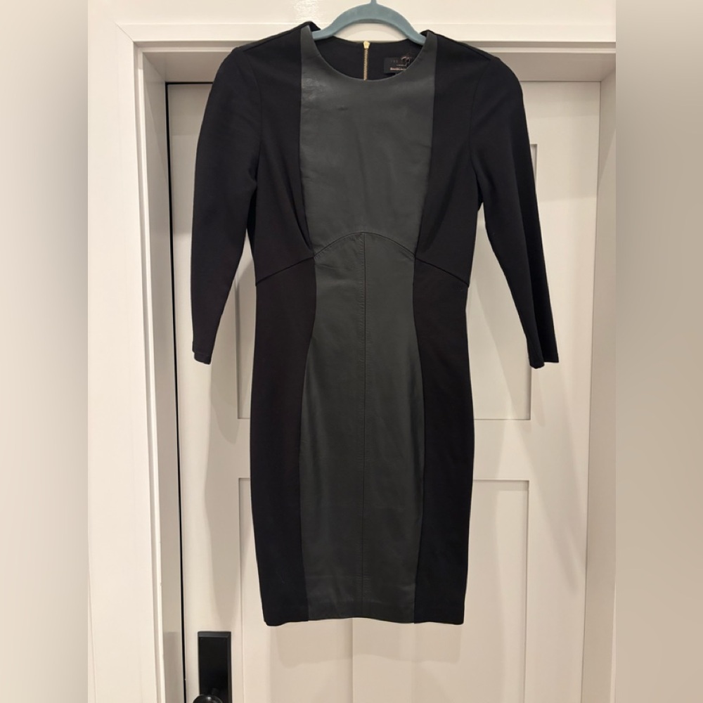 Stylish leather panel Ted Baker dress